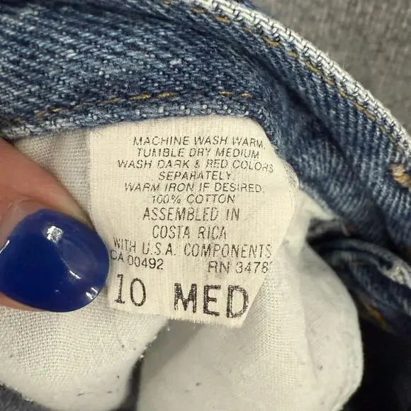 Vintage Lee Jeans Womens 10 High Rise 80s Tapered Mom Stone Washed Classic - Picture 12 of 12